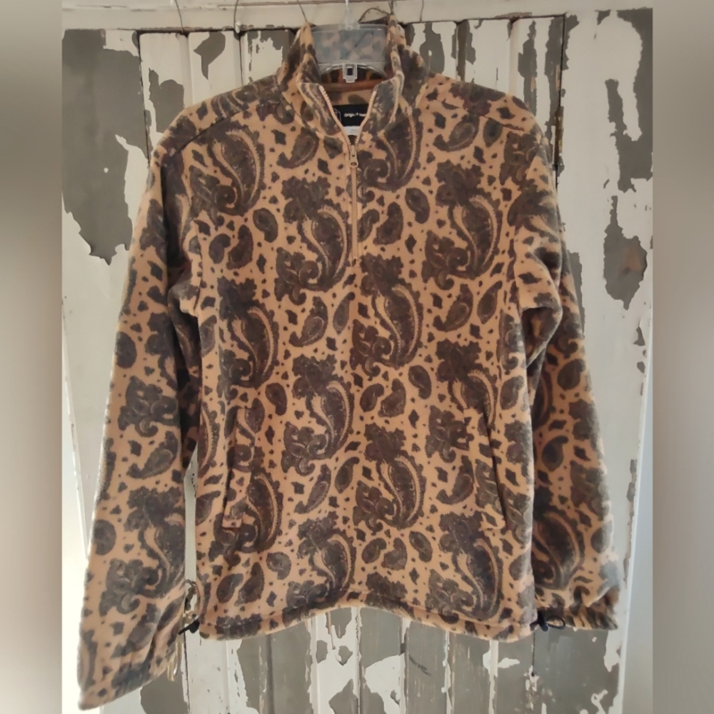 XS QUARTER ZIP PAISLEY FLEECE NWOT by Original Use